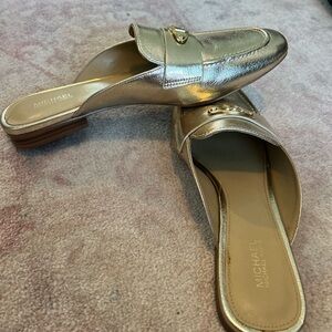 Michael Kors Metallic Gold Mules size 7